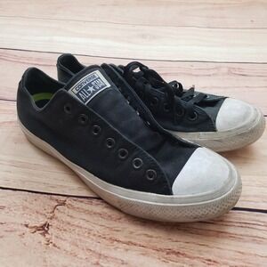 Converse Chuck Taylor II Lunarlon Shoes Mens Size 9 Black White Sneakers Canvas*